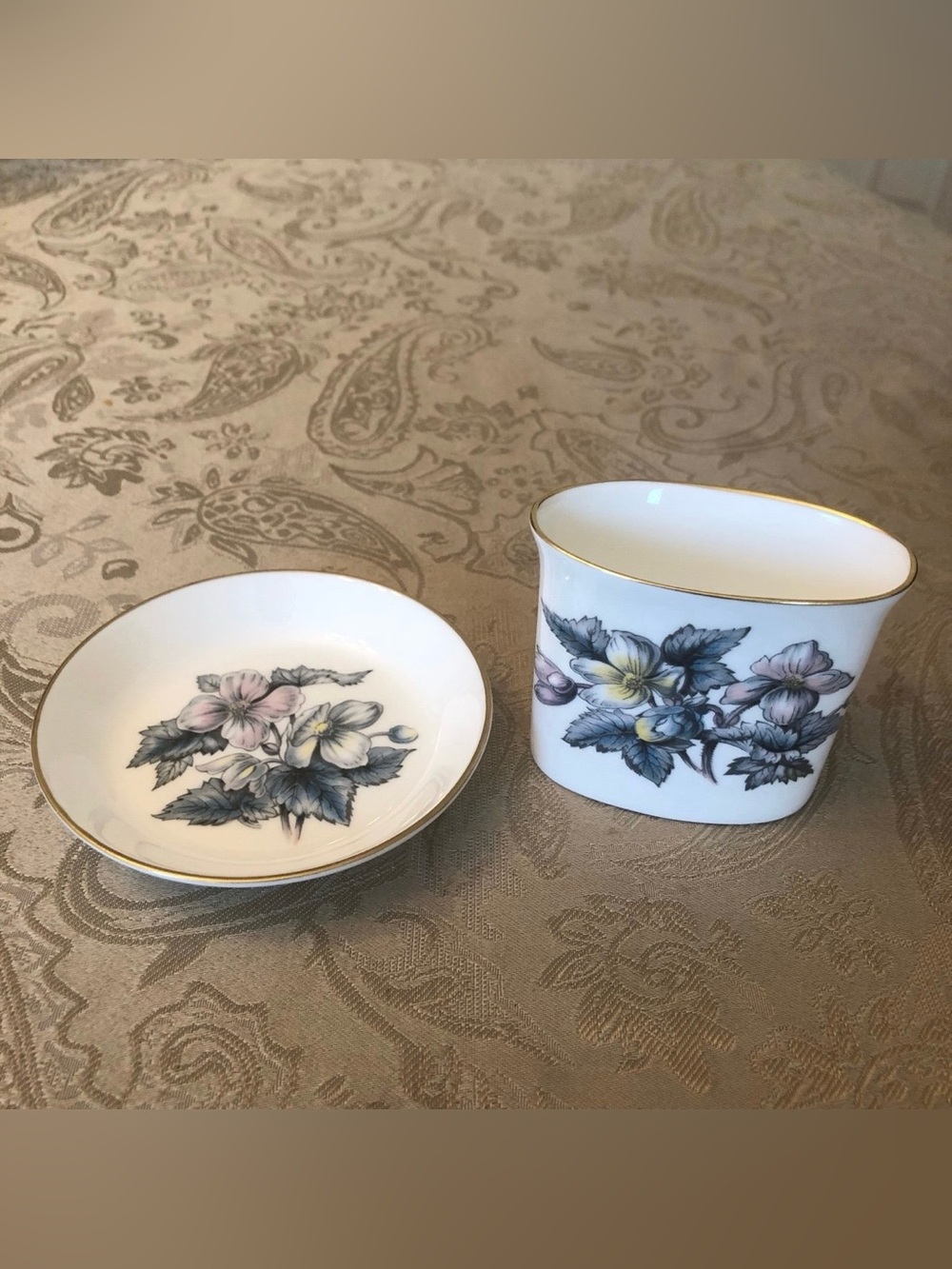 Vintage Royal Worcester Fine Bone China Toothpick Holder & Trinket Dish